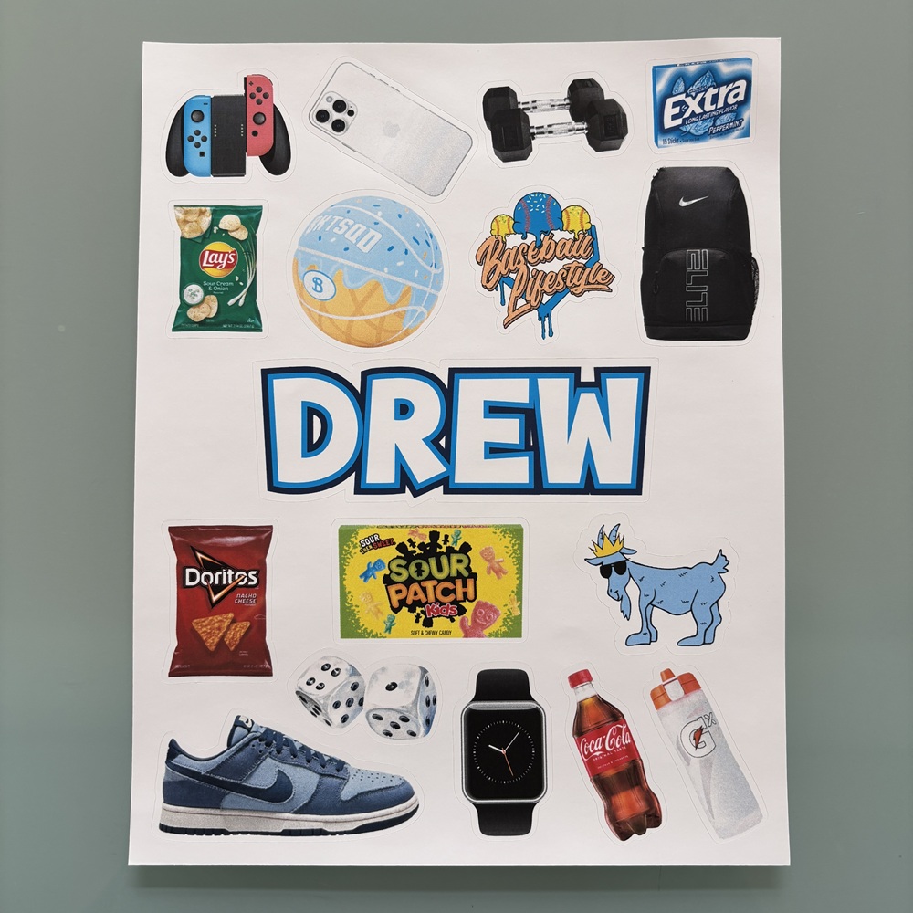 REMOVABLE VINYL STICKER SHEET-HYPE COLLAGE